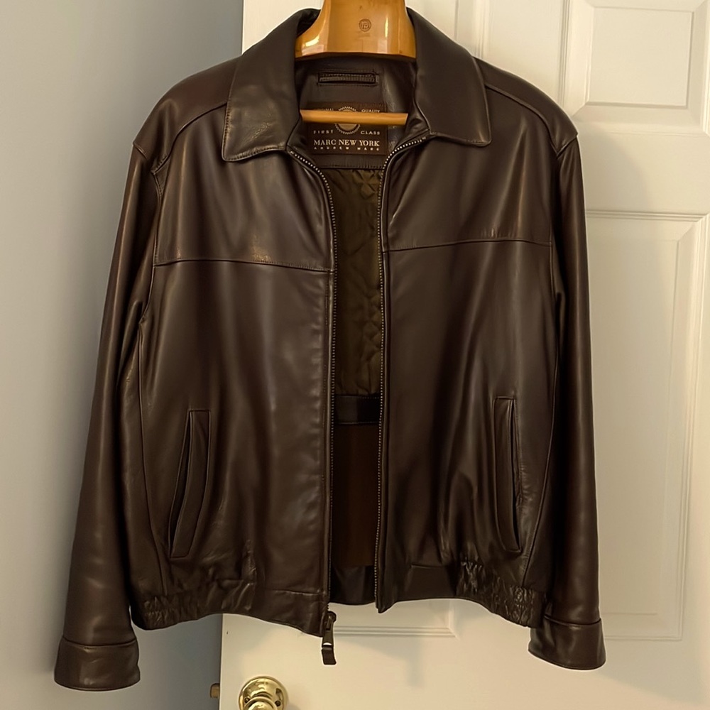 Andrew Mark brown bomber jacket